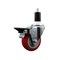 Service Caster 3.5'' Red Poly Swivel 1-3/8'' Expanding Stem Caster with Brake SCC-EX20S3514-PPUB-RED-PLB-138 - alternate 1